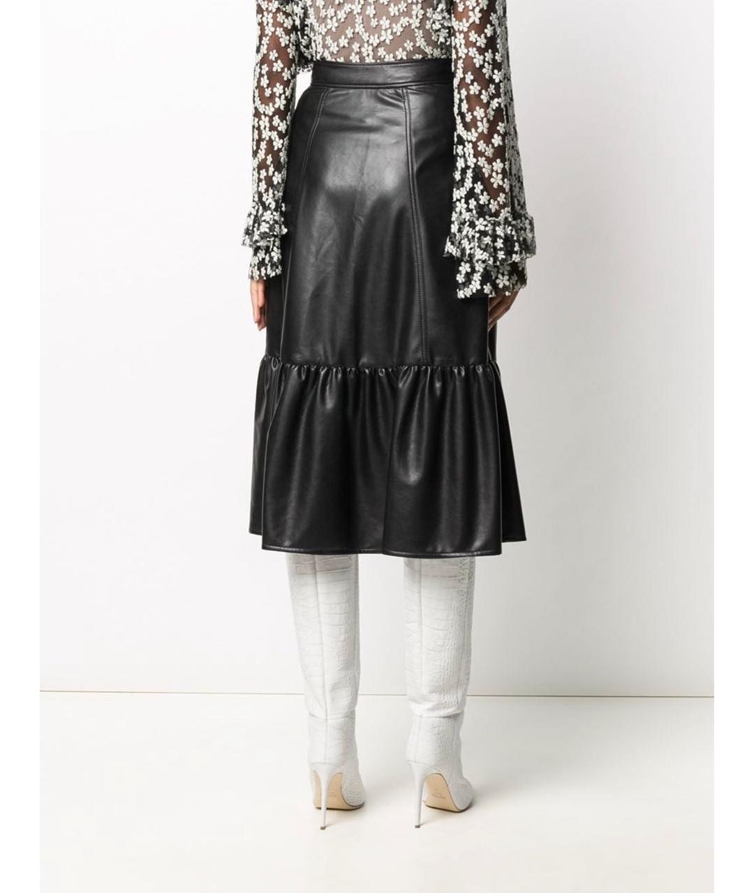PHILOSOPHY DI LORENZO SERAFINI Черная полиэстеровая юбка миди, фото 4