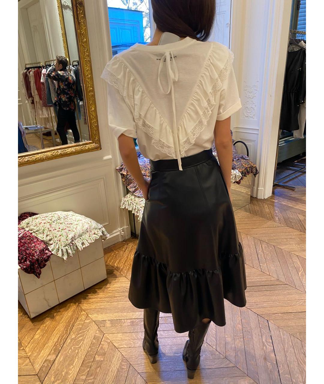 PHILOSOPHY DI LORENZO SERAFINI Черная полиэстеровая юбка миди, фото 8