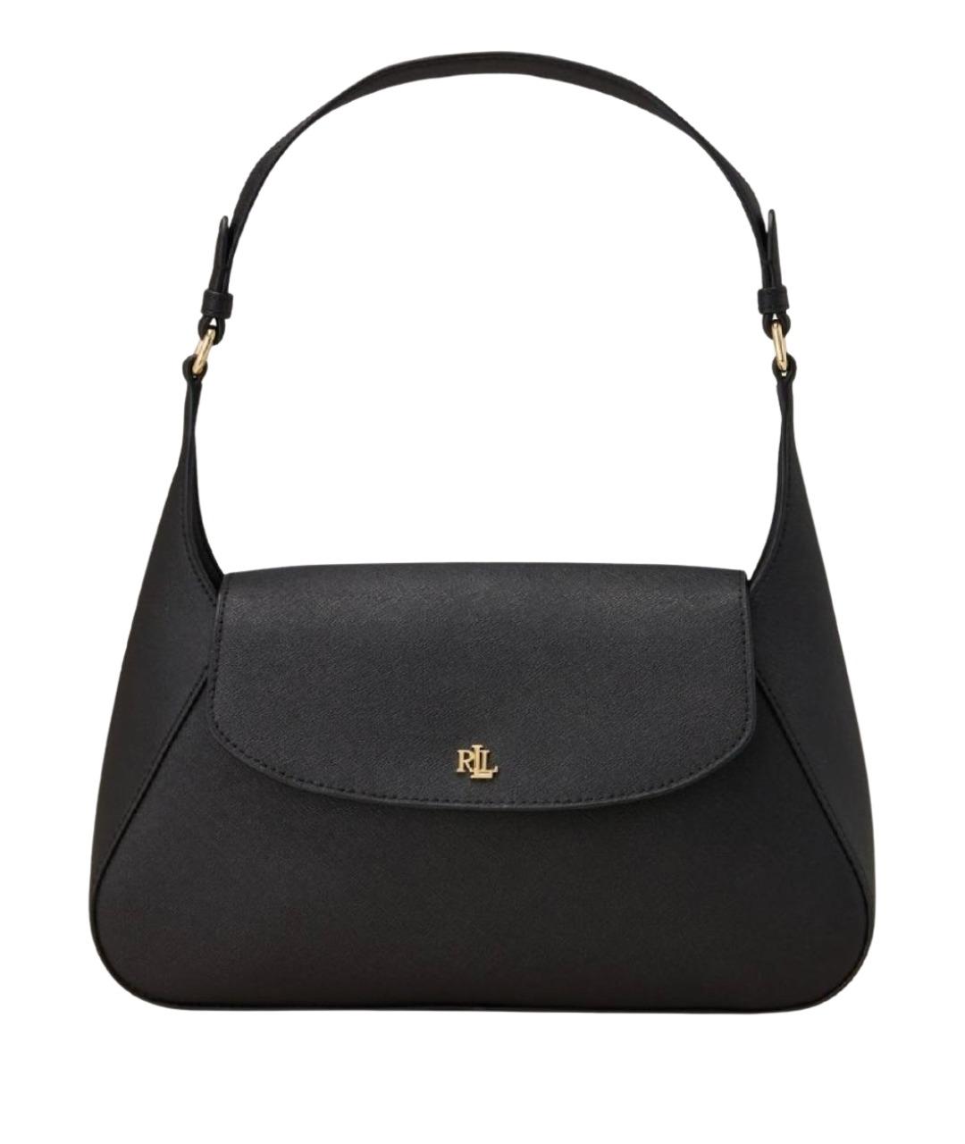 RALPH LAUREN Черная кожаная сумка через плечо, фото 1