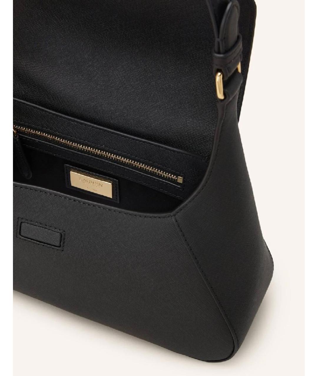 RALPH LAUREN Черная кожаная сумка через плечо, фото 4