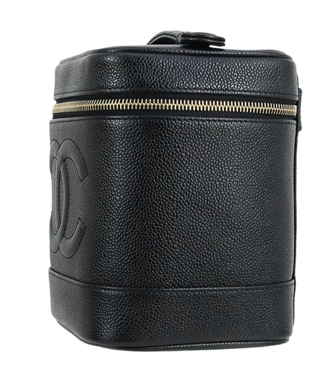 CHANEL Черная кожаная сумка с короткими ручками, фото 3