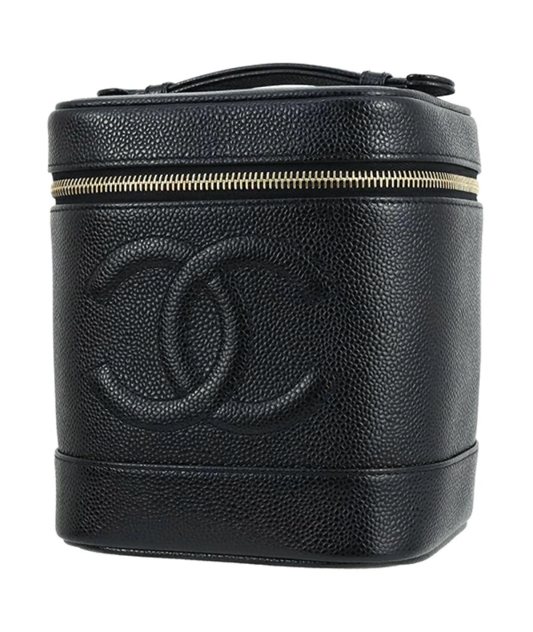 CHANEL Черная кожаная сумка с короткими ручками, фото 1