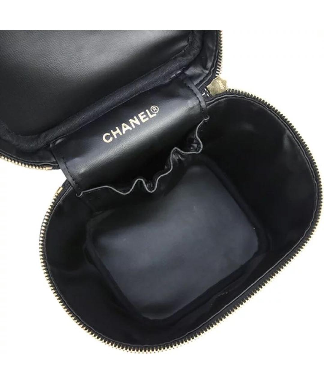 CHANEL Черная кожаная сумка с короткими ручками, фото 6