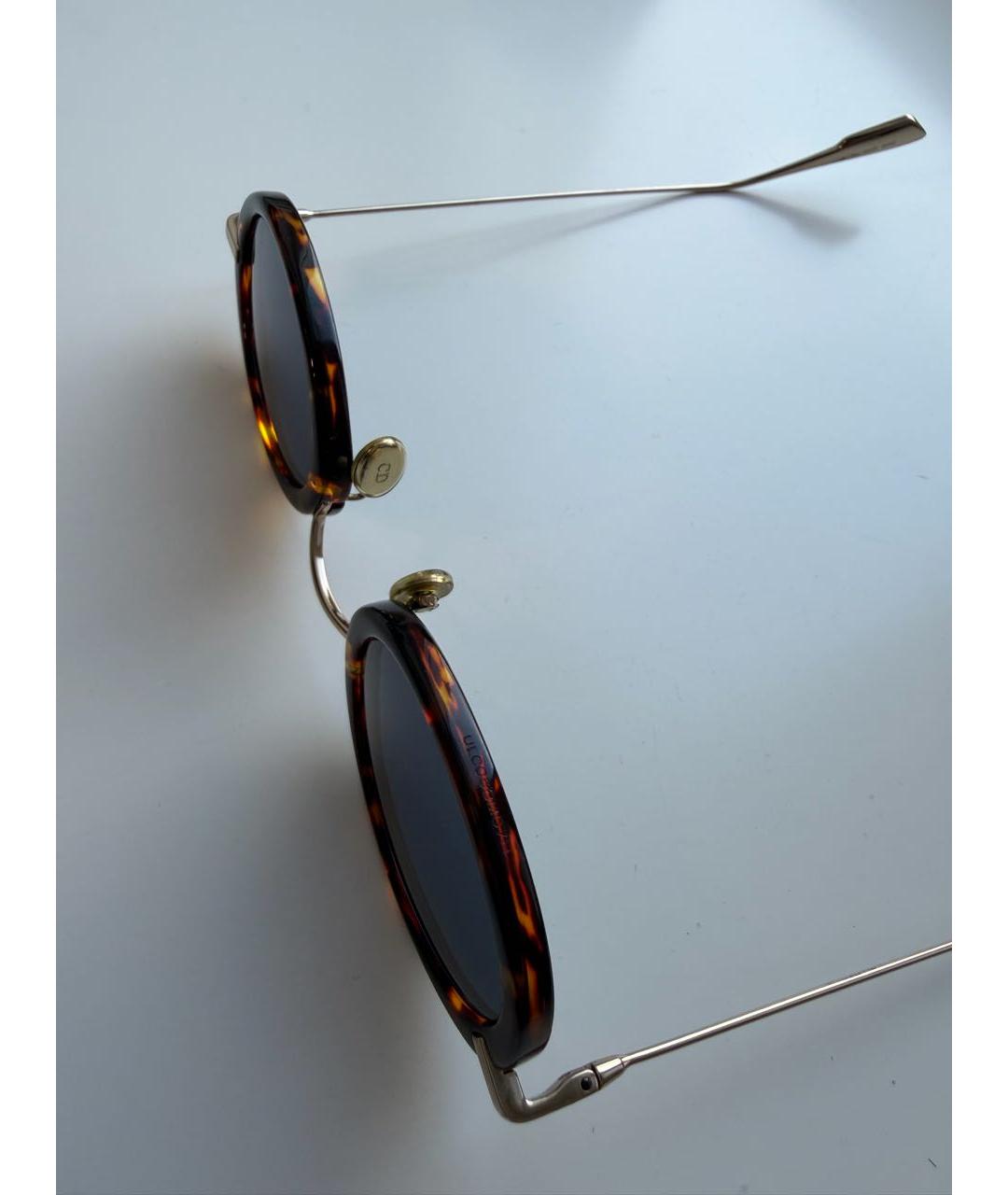 CHRISTIAN DIOR Коричневые пластиковые солнцезащитные очки, фото 3