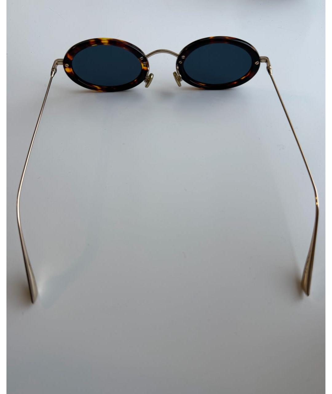 CHRISTIAN DIOR Коричневые пластиковые солнцезащитные очки, фото 4