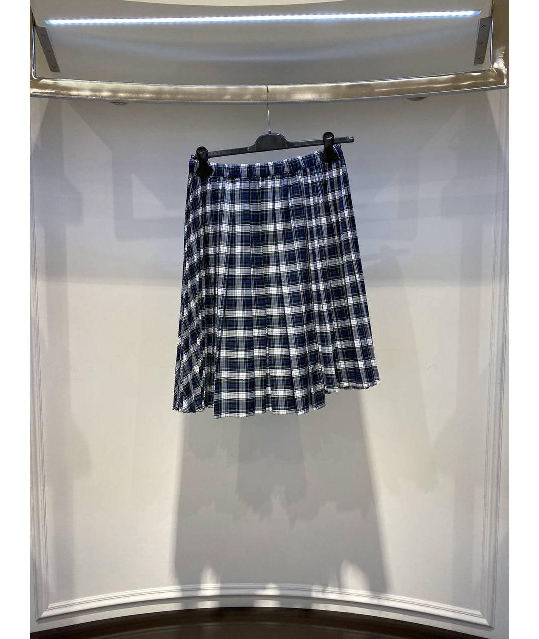 NO. 21 Синяя хлопковая юбка мини, фото 3