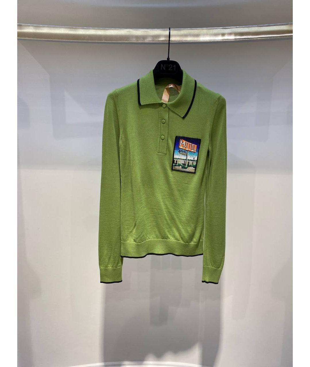 NO. 21 Зеленый шерстяной джемпер / свитер, фото 4