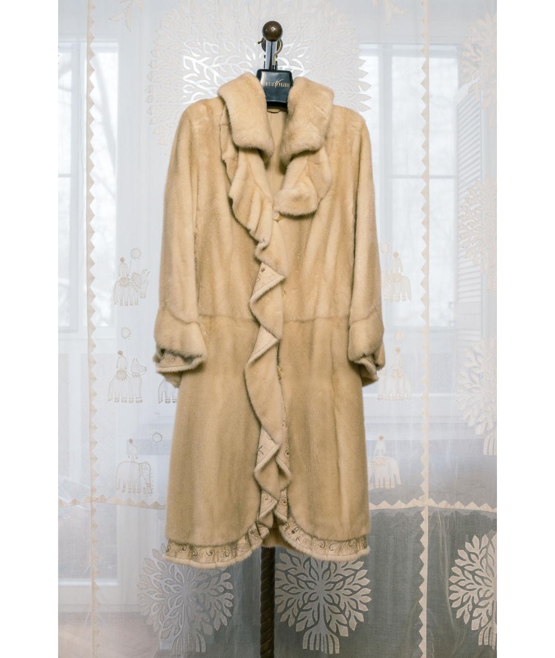 VINICIO PAJARO Бежевая меховая шуба, фото 7