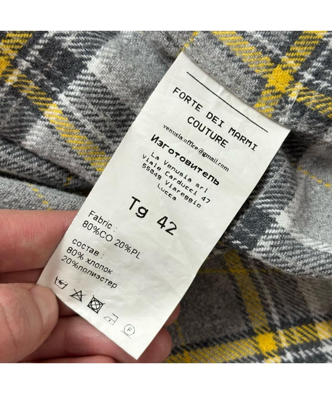 FORTE COUTURE Серая хлопковая рубашка, фото 6