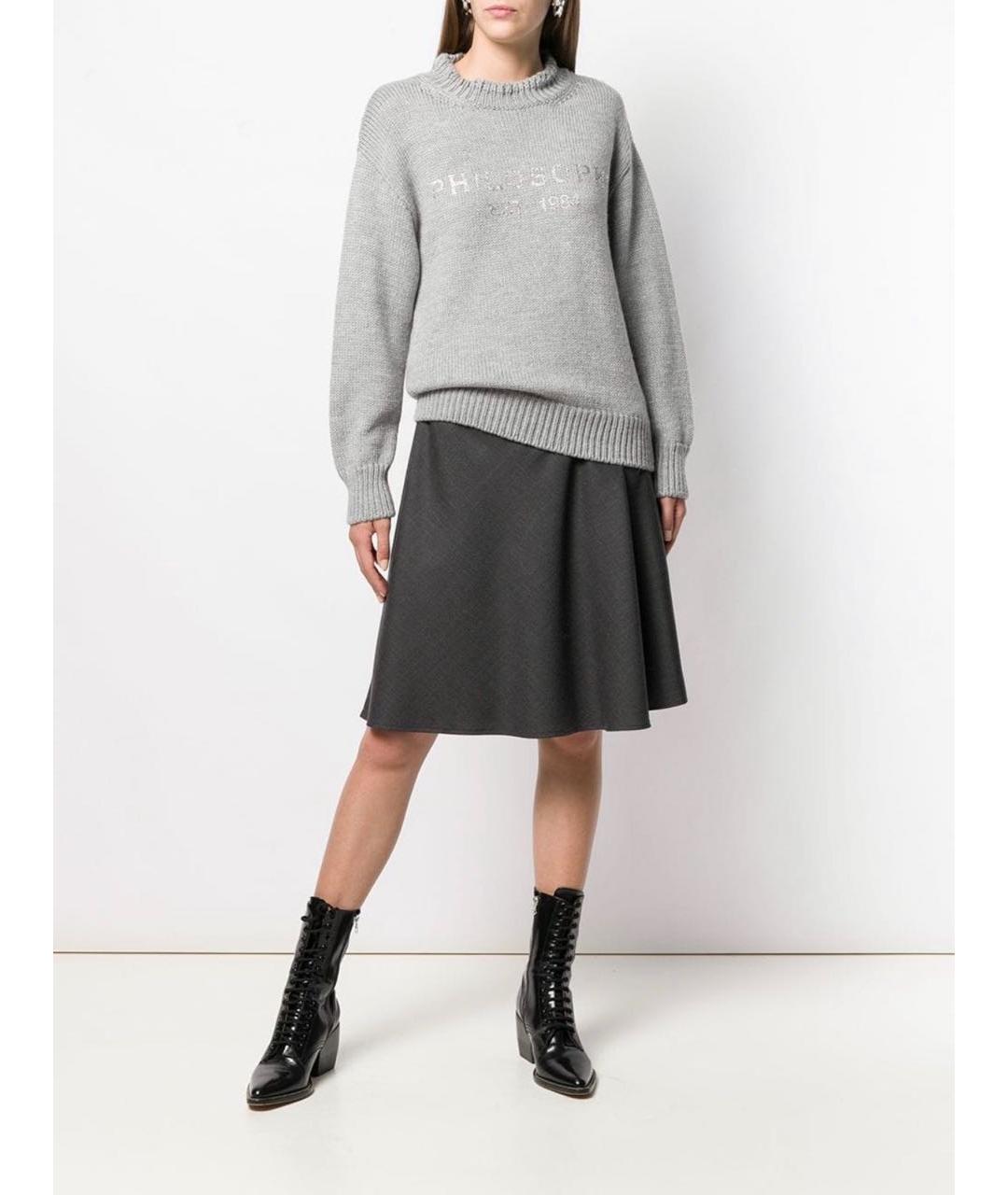 PHILOSOPHY DI LORENZO SERAFINI Серый шерстяной джемпер / свитер, фото 3