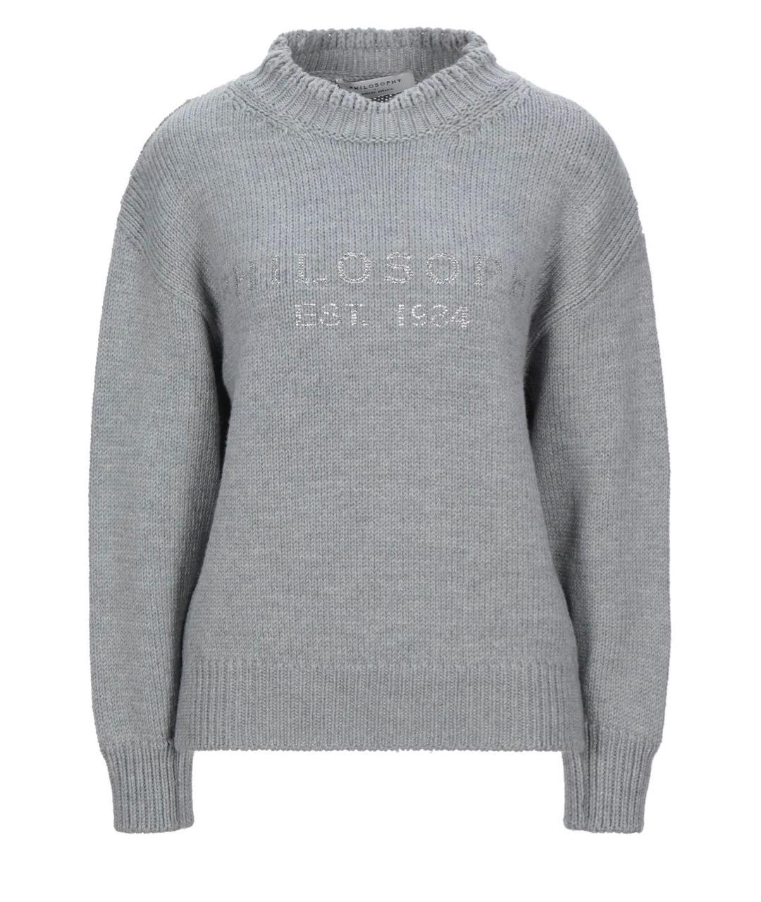 PHILOSOPHY DI LORENZO SERAFINI Серый шерстяной джемпер / свитер, фото 1