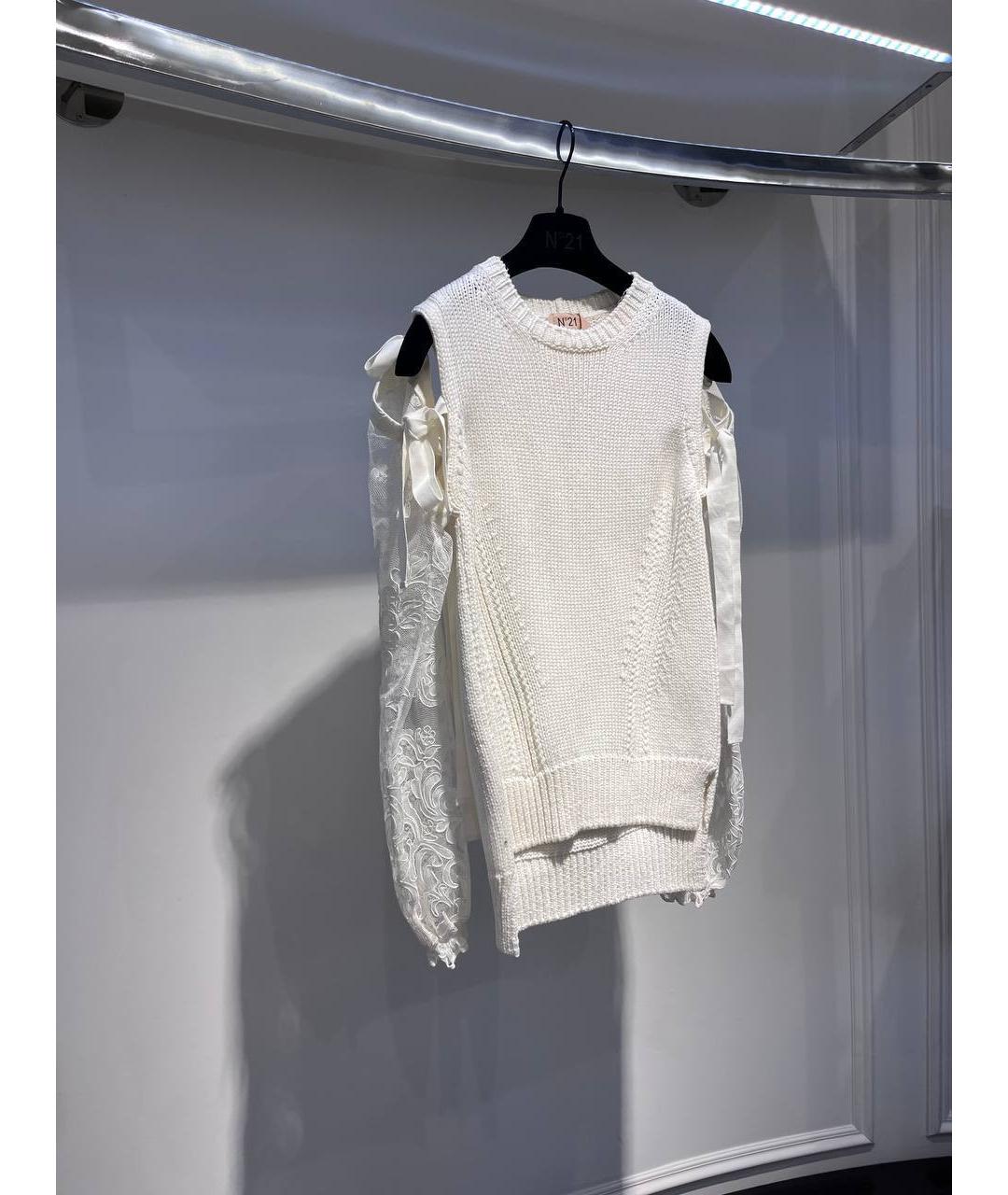 NO. 21 Белый шерстяной джемпер / свитер, фото 2