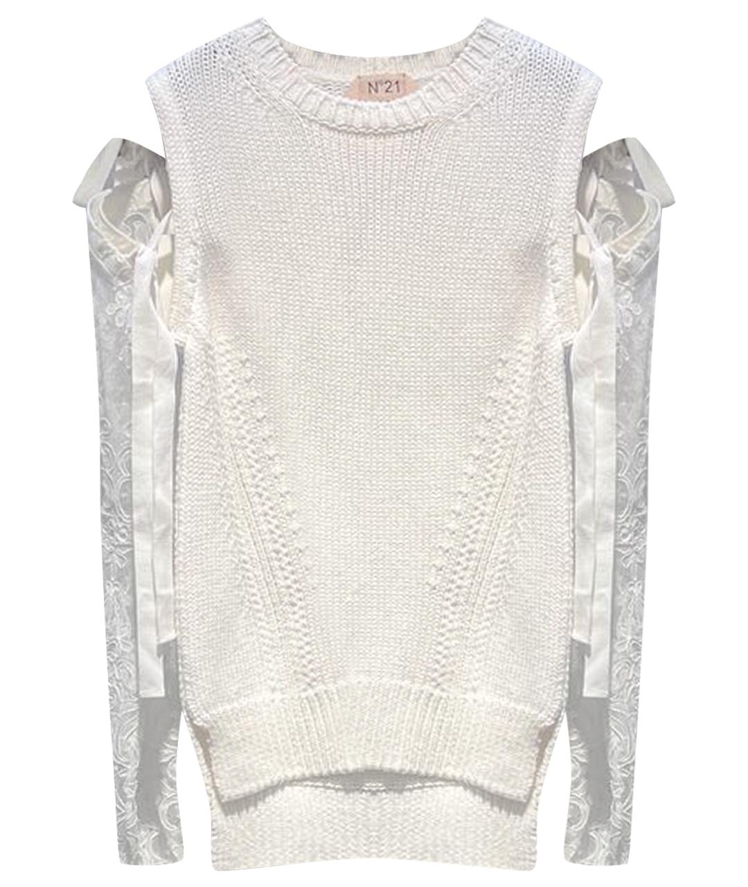 NO. 21 Белый шерстяной джемпер / свитер, фото 1