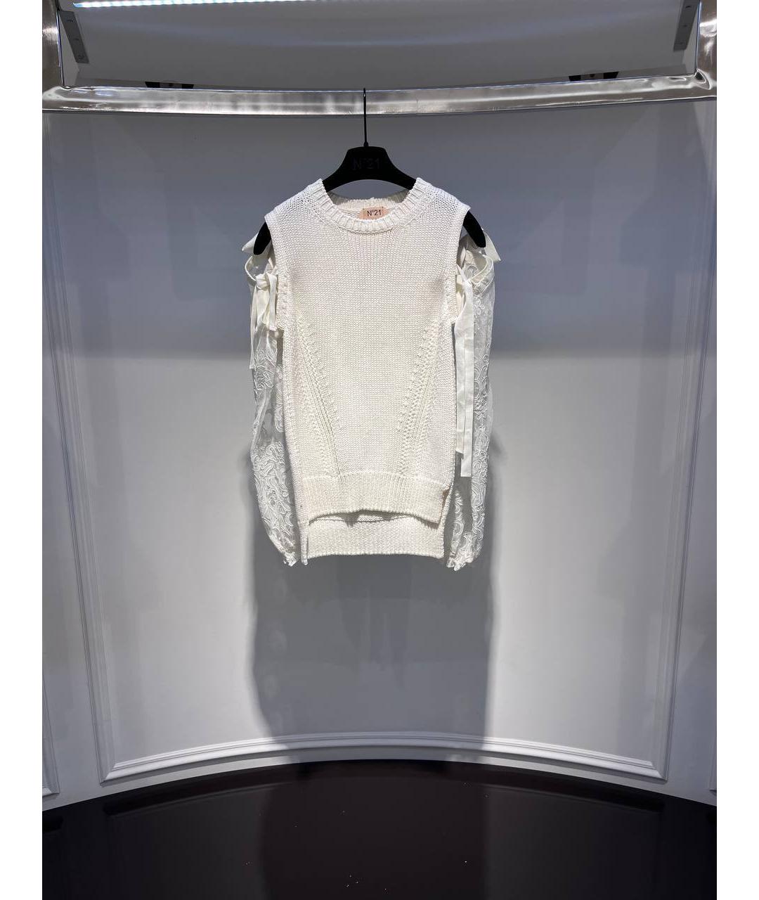NO. 21 Белый шерстяной джемпер / свитер, фото 4