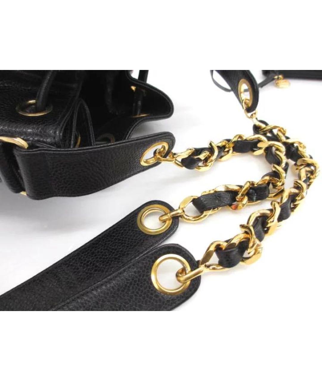 CHANEL Черная кожаная сумка тоут, фото 3