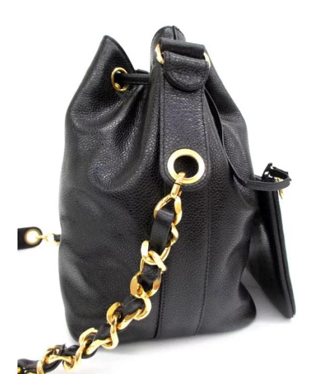 CHANEL Черная кожаная сумка тоут, фото 4