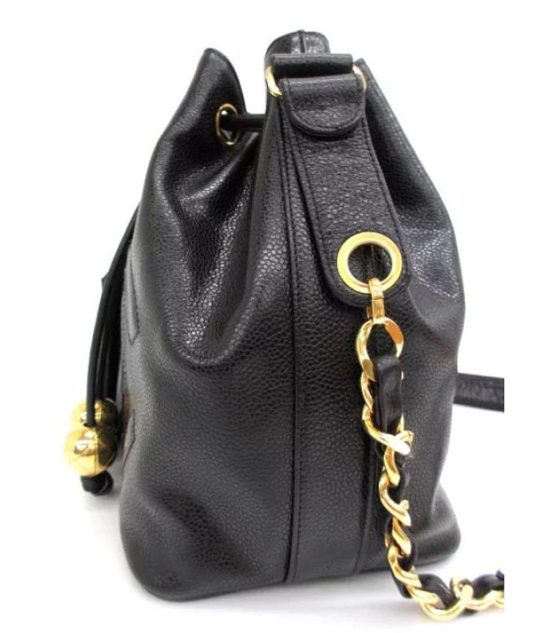 CHANEL Черная кожаная сумка тоут, фото 5