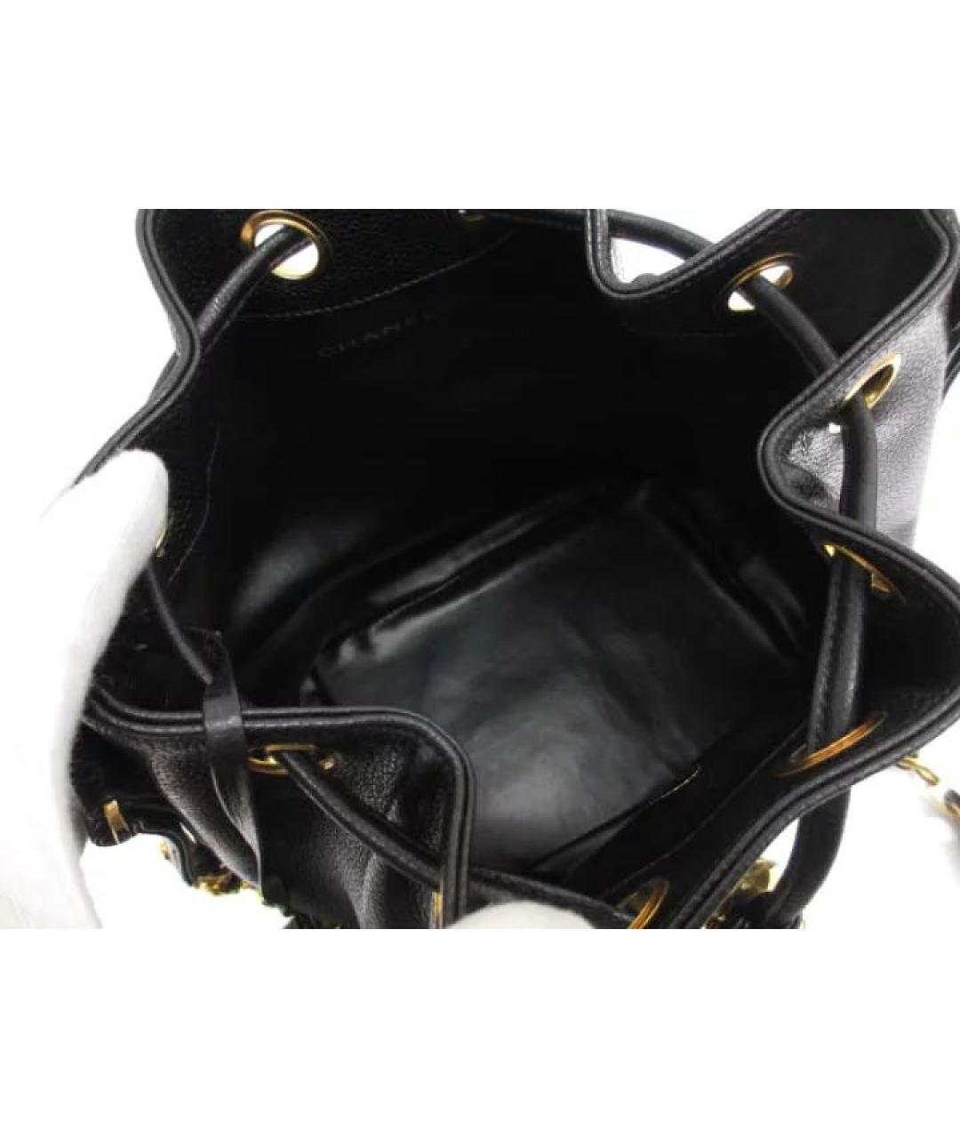 CHANEL Черная кожаная сумка тоут, фото 8