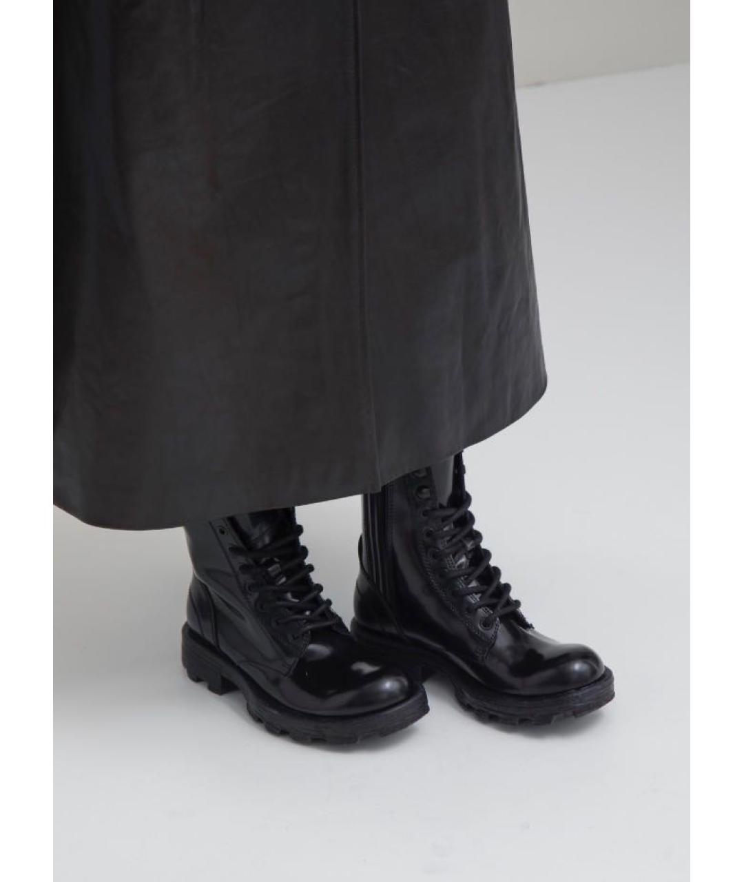 DIESEL Черные ботинки из лакированной кожи, фото 6