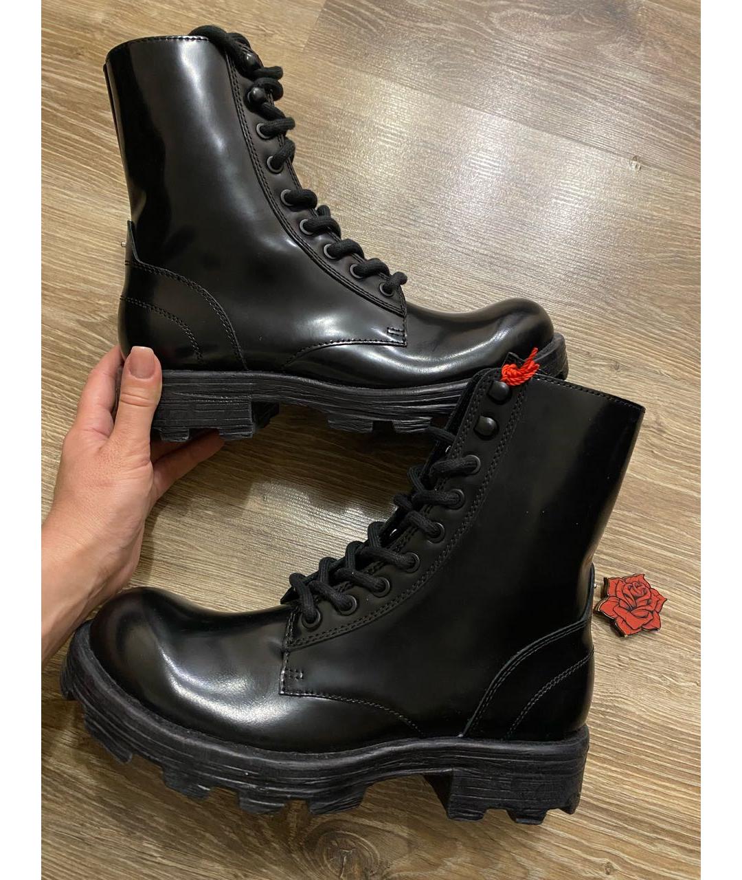 DIESEL Черные ботинки из лакированной кожи, фото 4