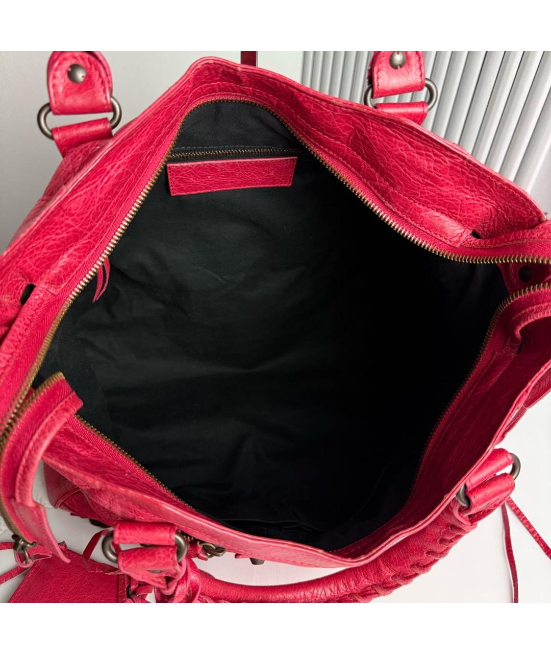 BALENCIAGA Красная кожаная сумка с короткими ручками, фото 7