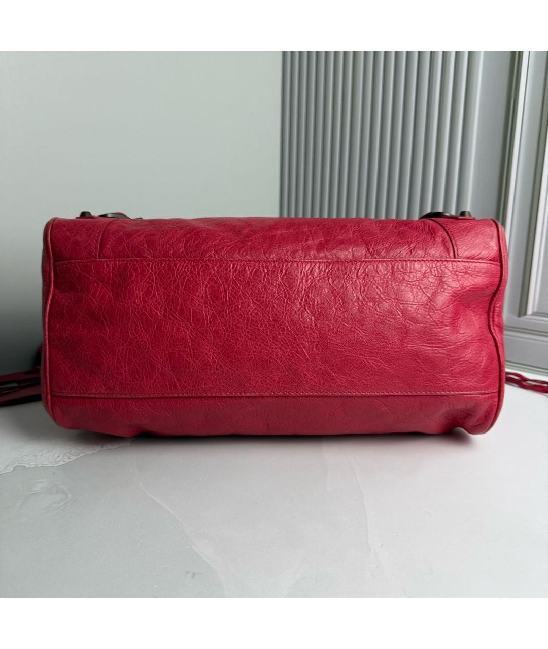BALENCIAGA Красная кожаная сумка с короткими ручками, фото 2