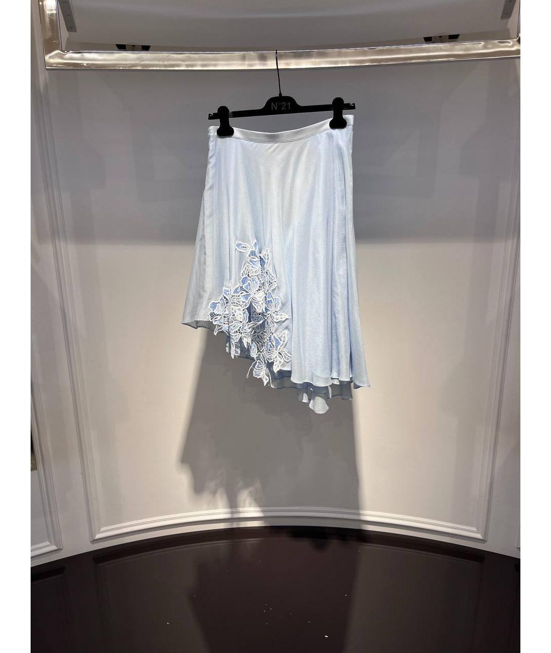 NO. 21 Голубая хлопковая юбка мини, фото 4