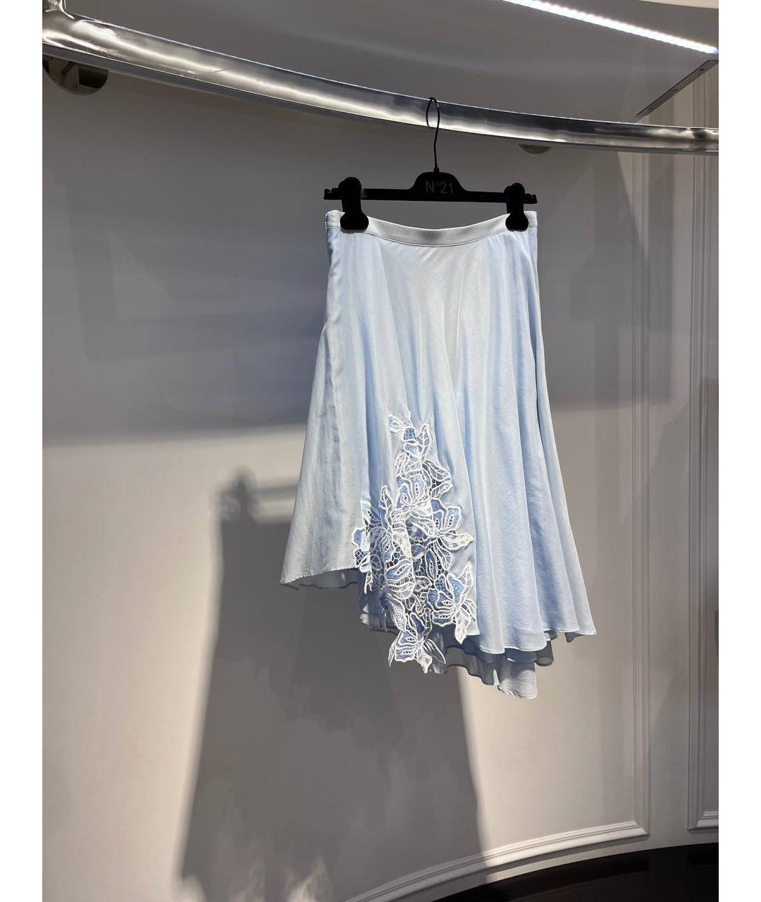 NO. 21 Голубая хлопковая юбка мини, фото 2