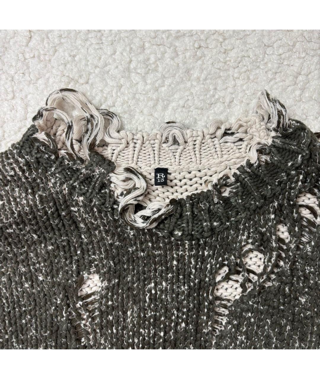 R13 Хаки хлопковый джемпер / свитер, фото 8