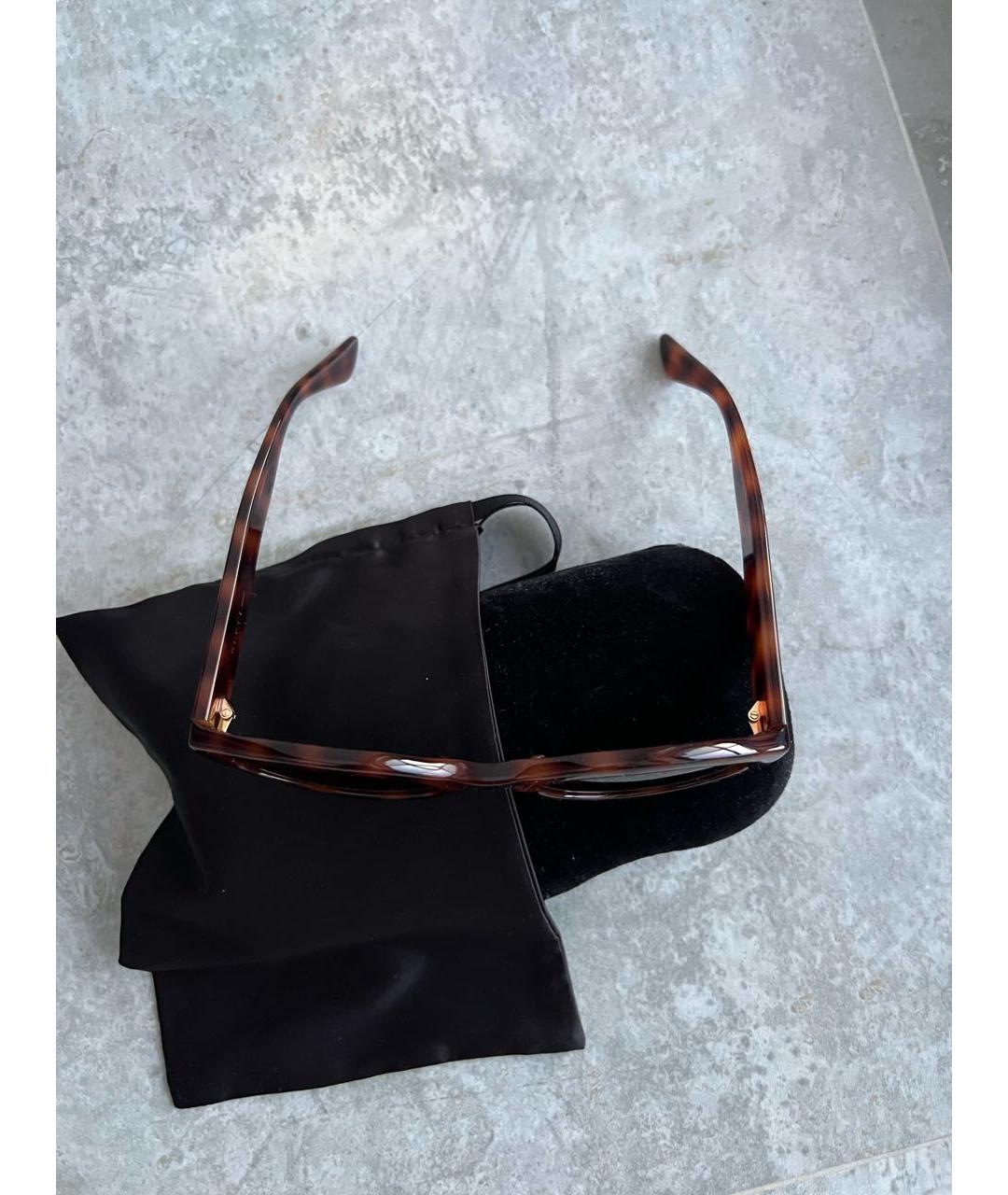 GUCCI Коричневые пластиковые солнцезащитные очки, фото 8