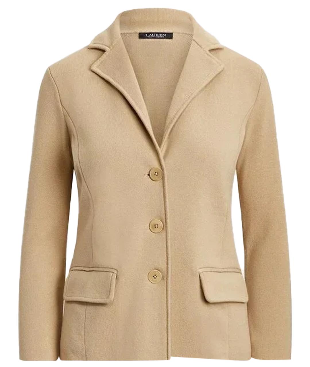 RALPH LAUREN Бежевый хлопковый жакет/пиджак, фото 1