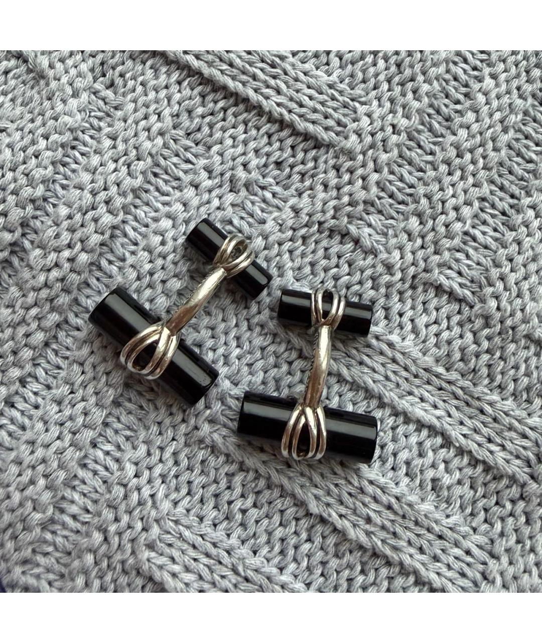 TIFFANY&CO Черные серебряные запонки, фото 5