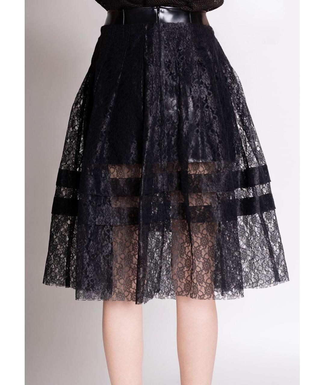 PHILOSOPHY DI LORENZO SERAFINI Черная полиэстеровая юбка миди, фото 6