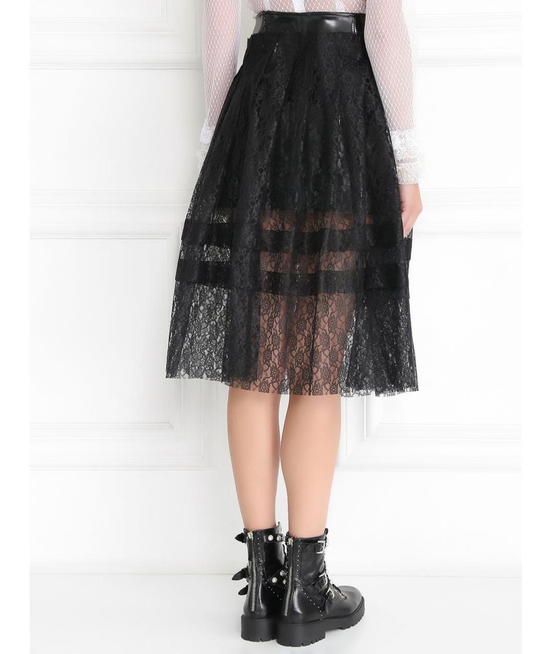 PHILOSOPHY DI LORENZO SERAFINI Черная полиэстеровая юбка миди, фото 4