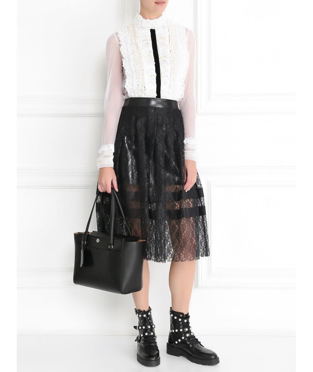 PHILOSOPHY DI LORENZO SERAFINI Черная полиэстеровая юбка миди, фото 2