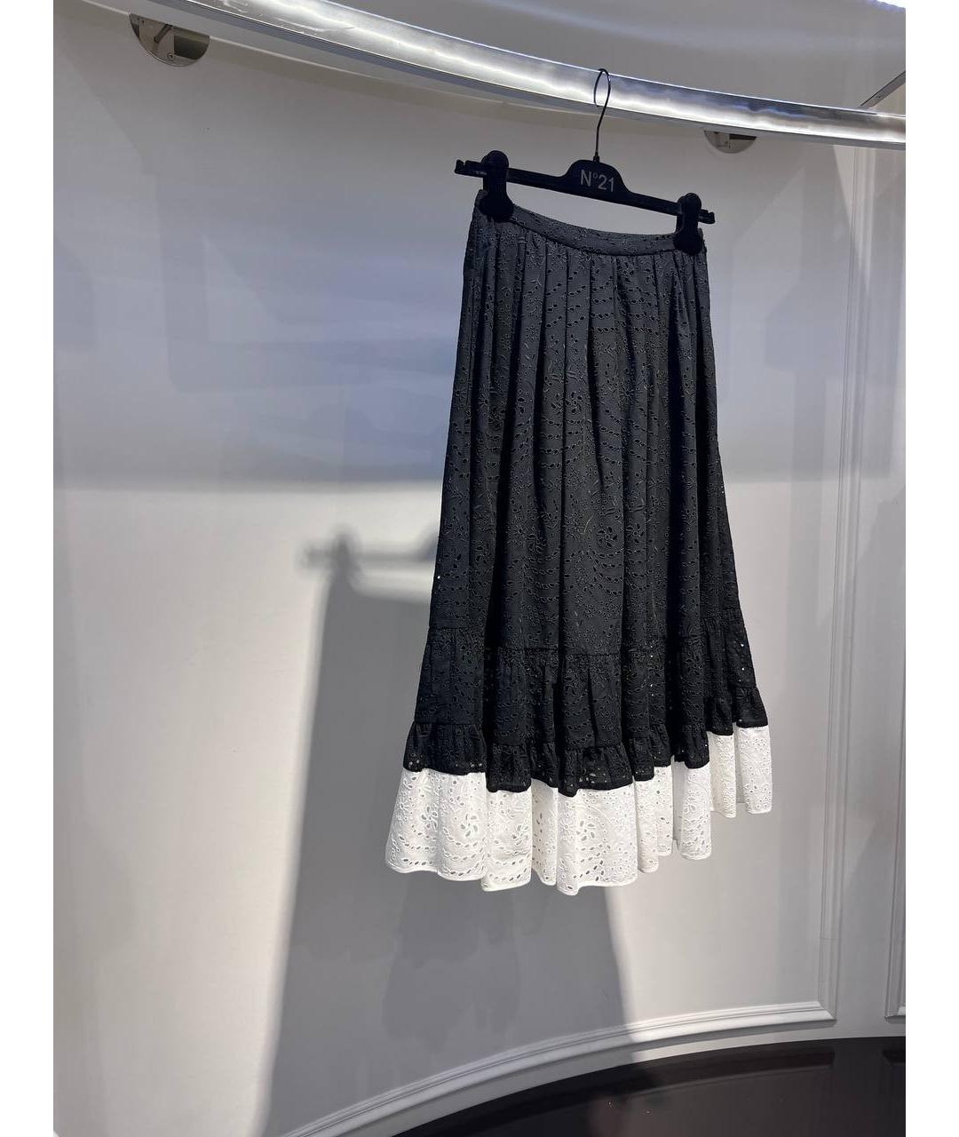 NO. 21 Черная хлопковая юбка миди, фото 2