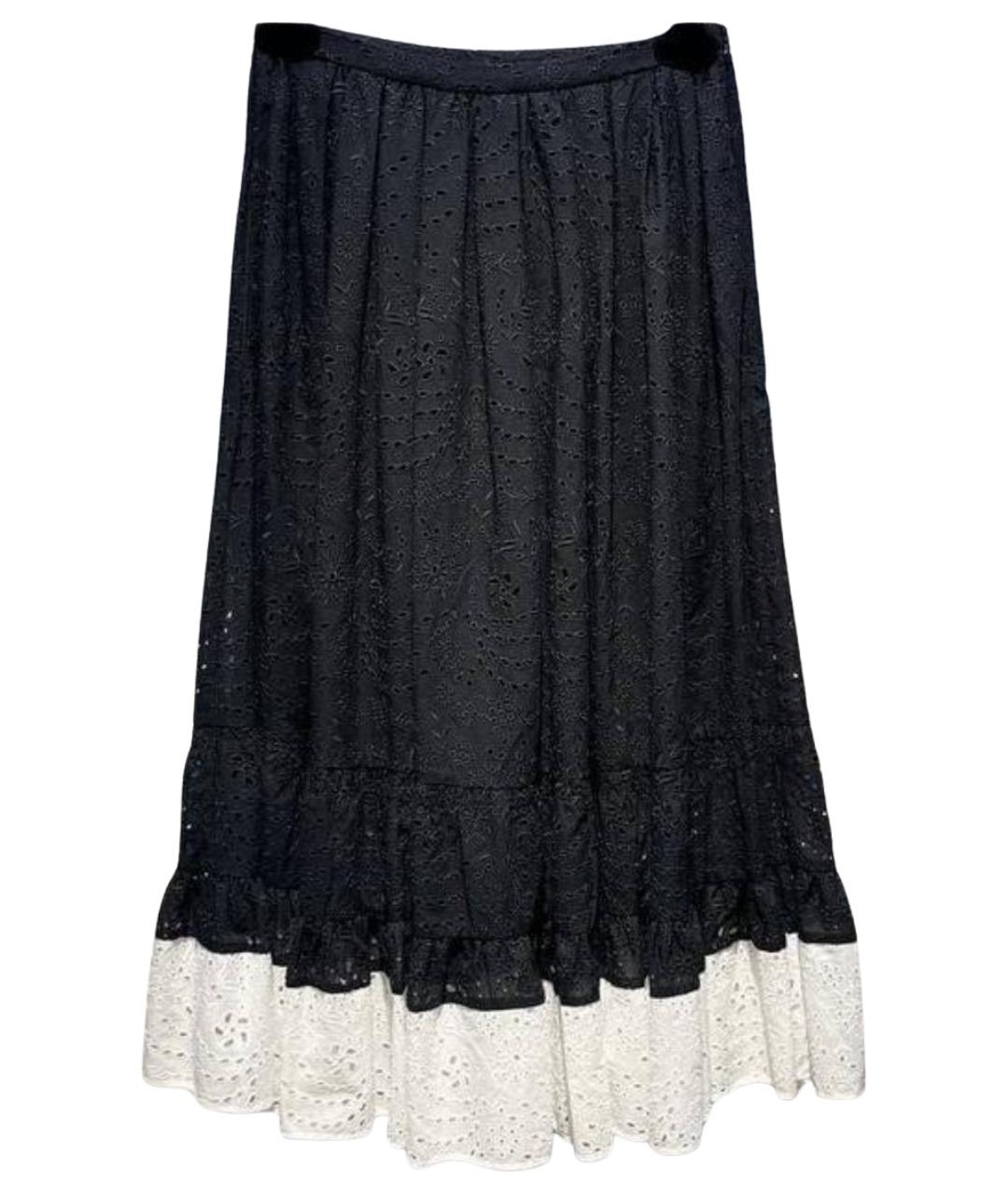 NO. 21 Черная хлопковая юбка миди, фото 1