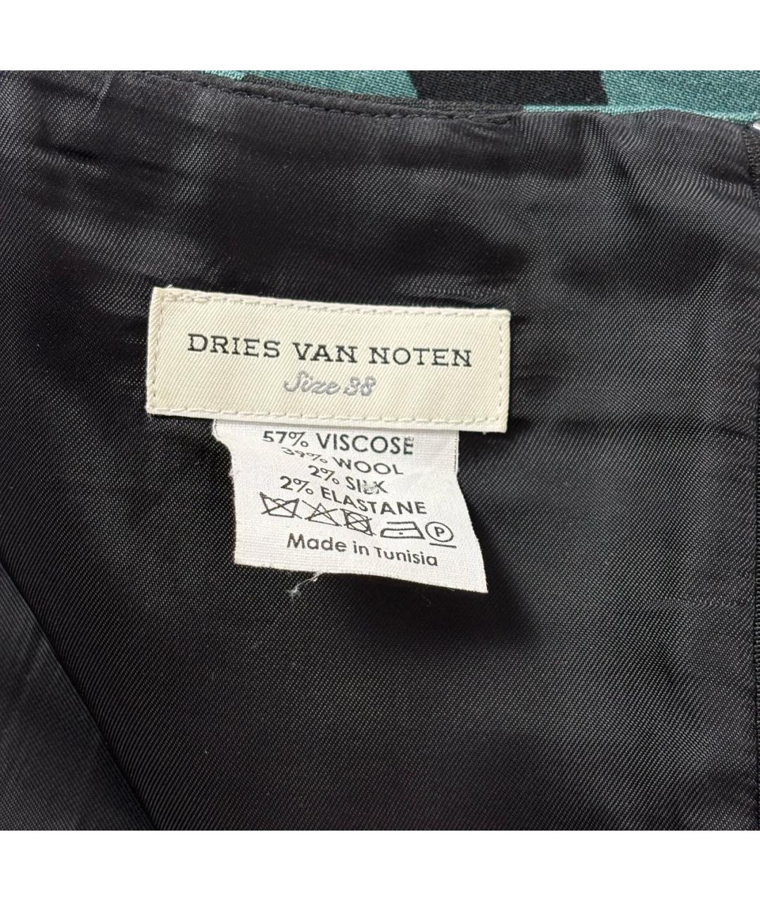 DRIES VAN NOTEN Зеленая вискозная юбка миди, фото 4