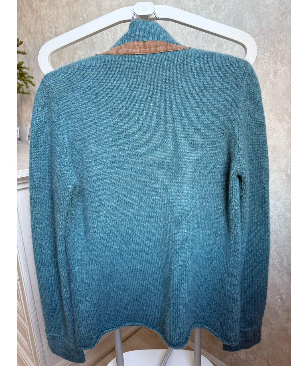 LORO PIANA Бирюзовый кашемировый кардиган, фото 2