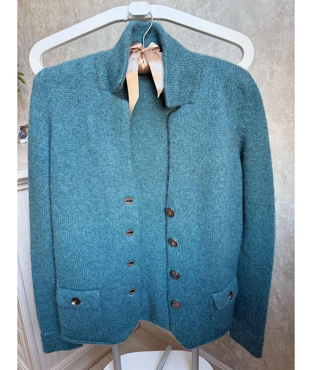 LORO PIANA Бирюзовый кашемировый кардиган, фото 5
