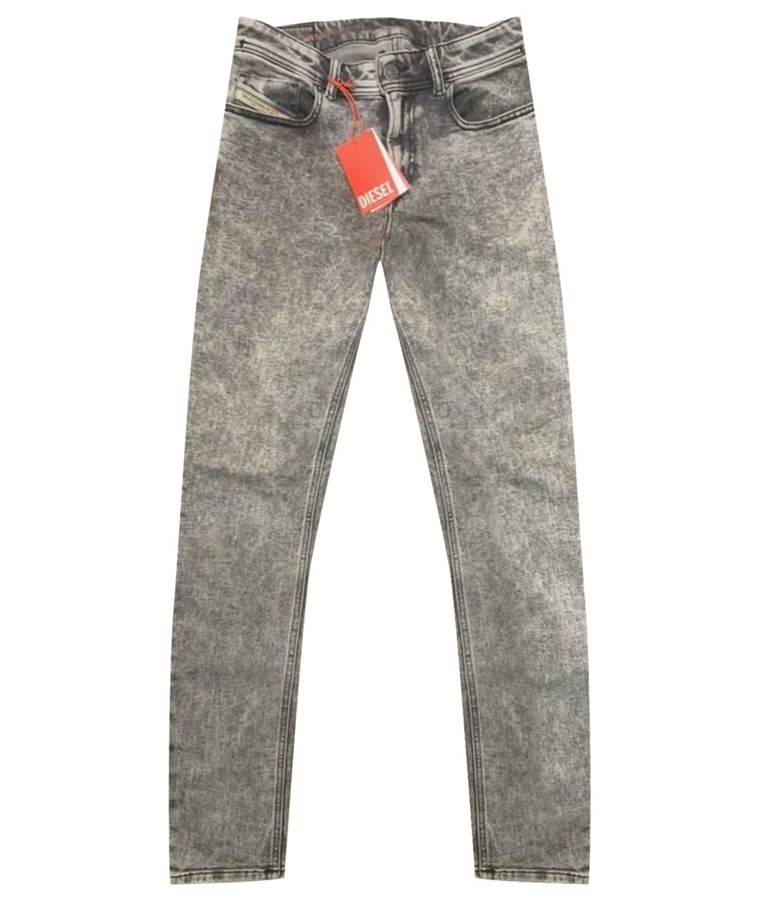 DIESEL Серые хлопковые джинсы скинни, фото 1