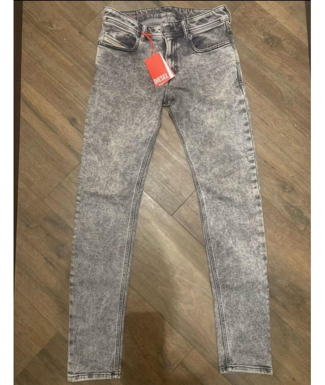 DIESEL Серые хлопковые джинсы скинни, фото 4