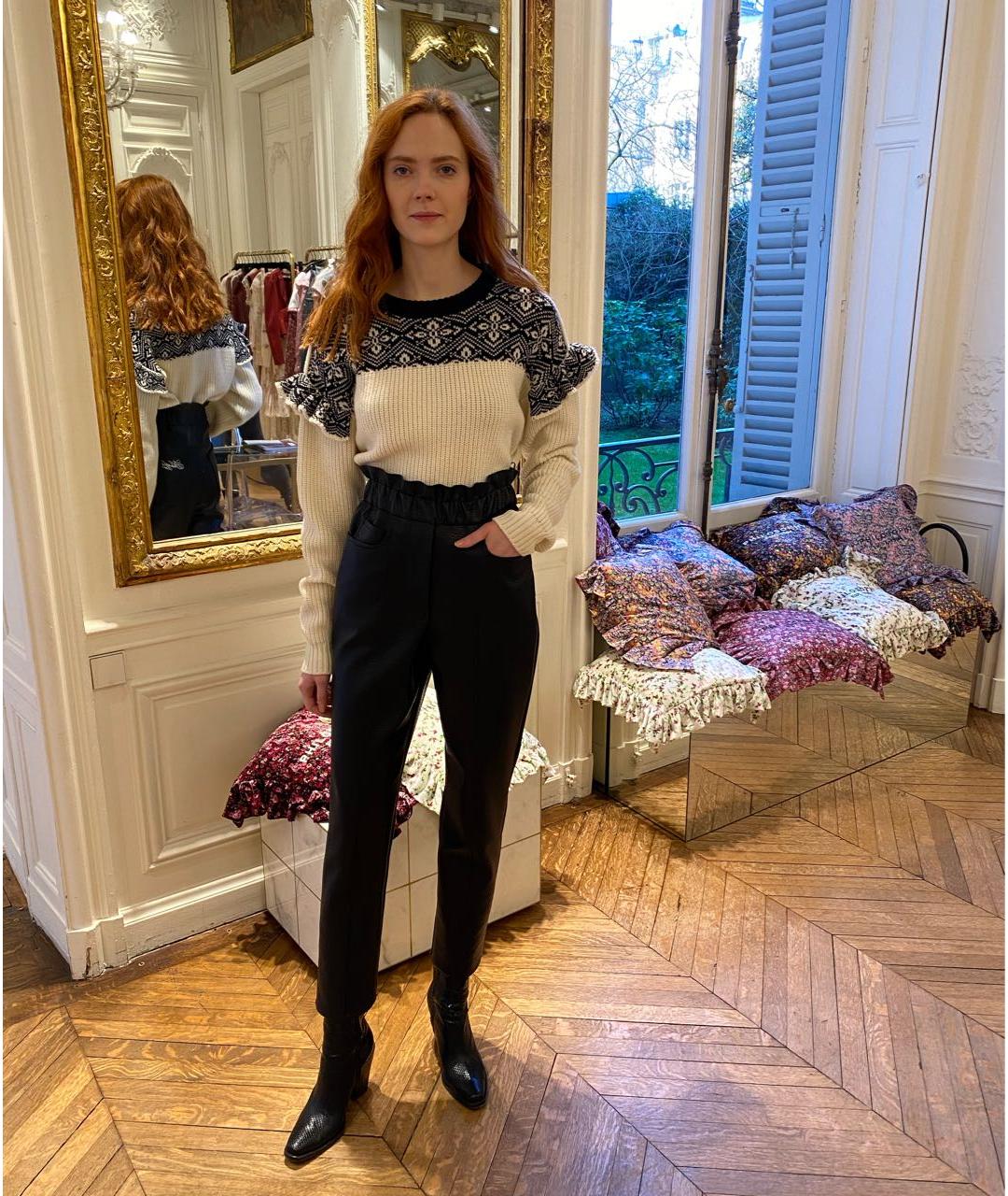 PHILOSOPHY DI LORENZO SERAFINI Черные полиуретановые прямые брюки, фото 6