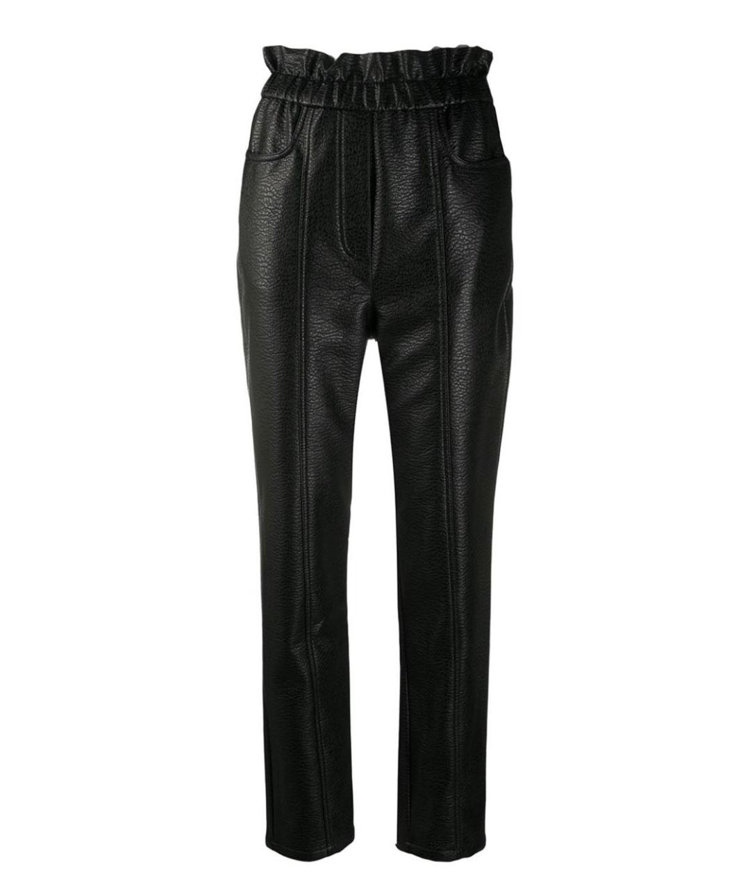 PHILOSOPHY DI LORENZO SERAFINI Черные полиуретановые прямые брюки, фото 1