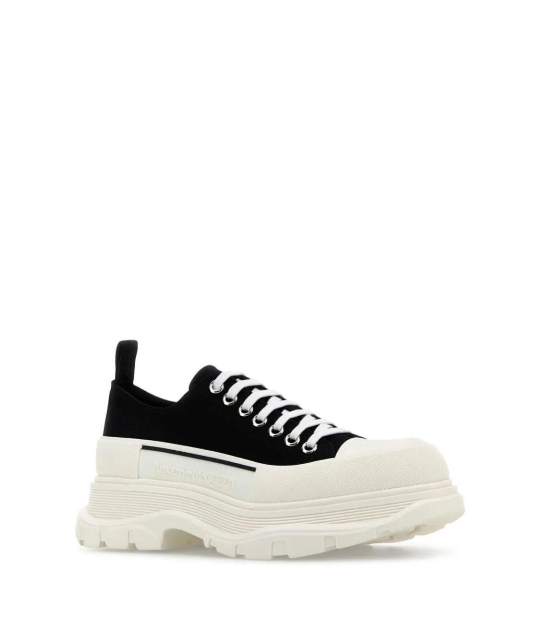 ALEXANDER MCQUEEN Черные текстильные низкие кроссовки / кеды, фото 2