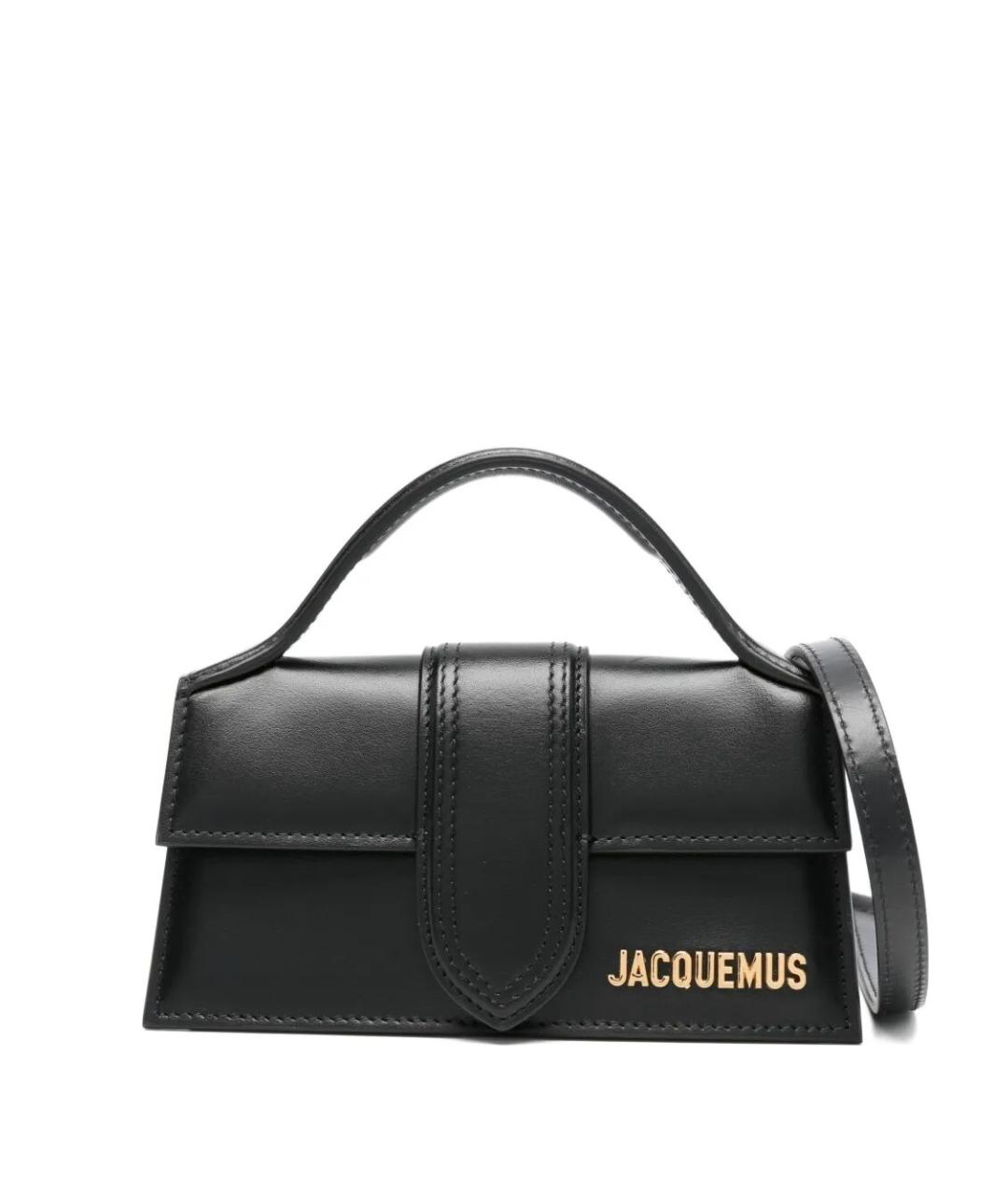 JACQUEMUS Черная кожаная сумка через плечо, фото 1