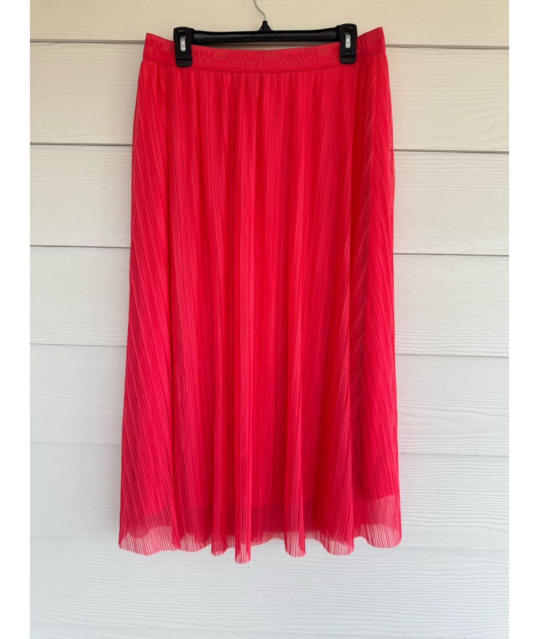 DKNY Коралловая полиэстеровая юбка миди, фото 7
