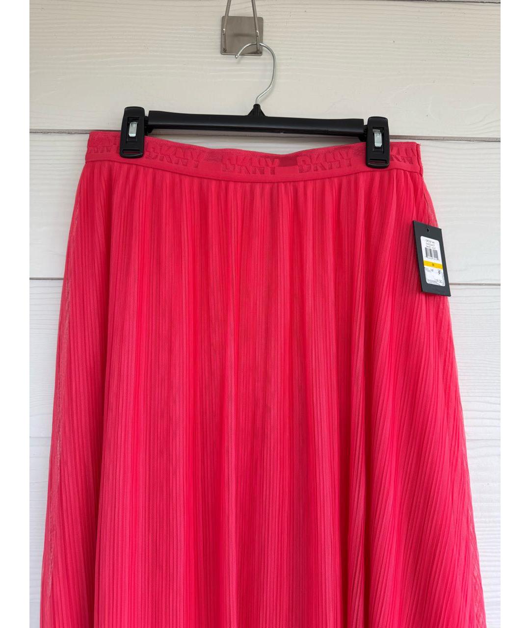 DKNY Коралловая полиэстеровая юбка миди, фото 2