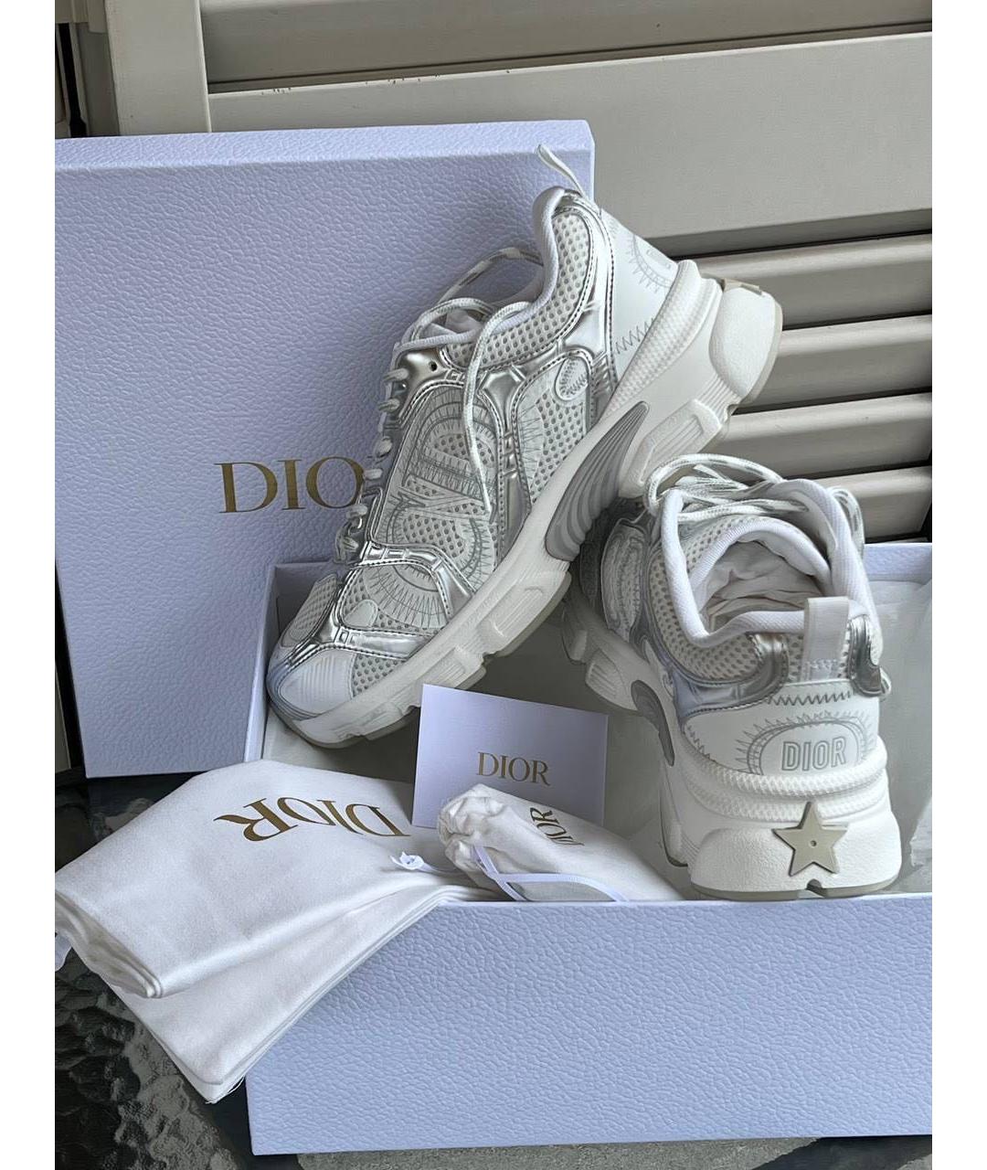 CHRISTIAN DIOR Белые текстильные кроссовки, фото 4