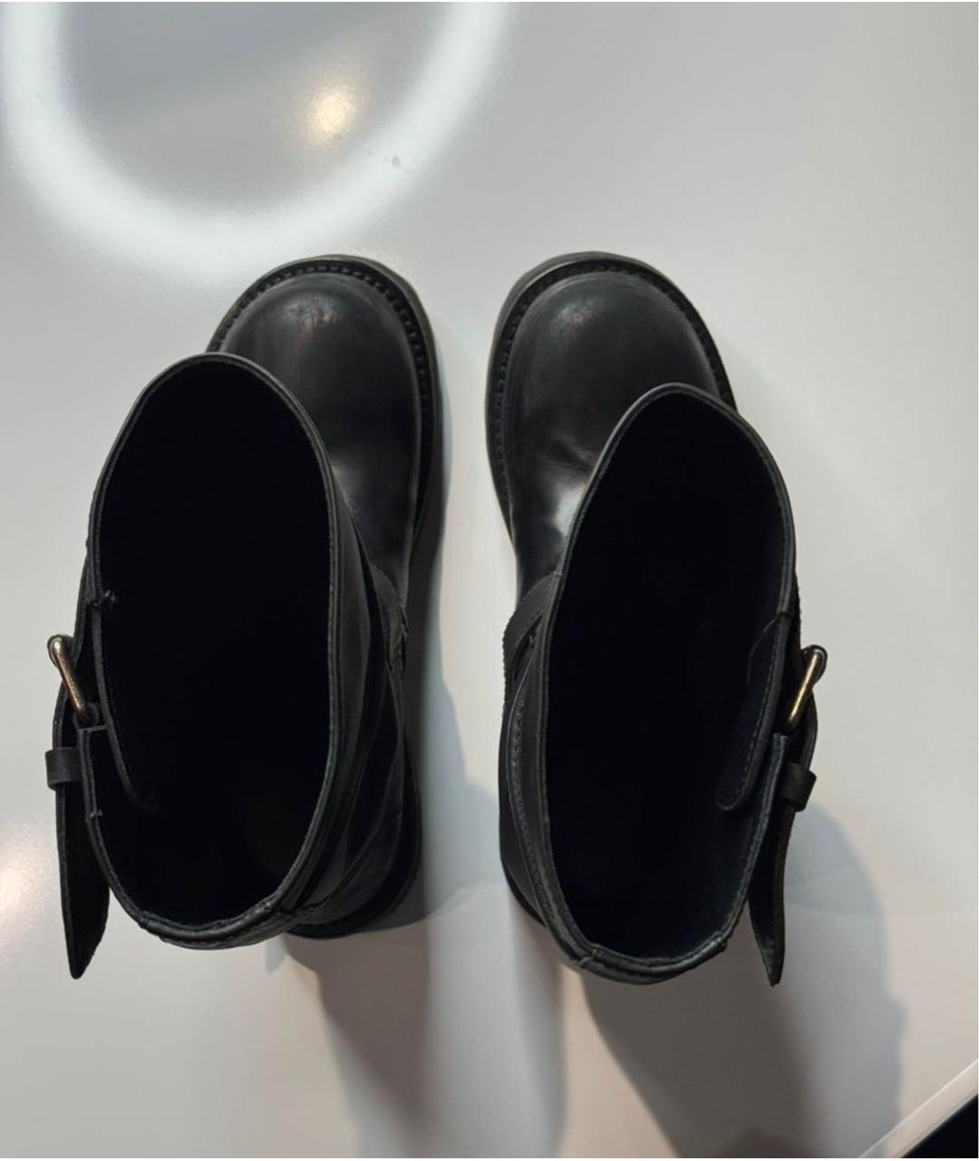 BALENCIAGA Черные кожаные ботинки, фото 3